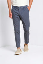 Milano pantalone chino uomo in gabardina stretch extra slim fit ①