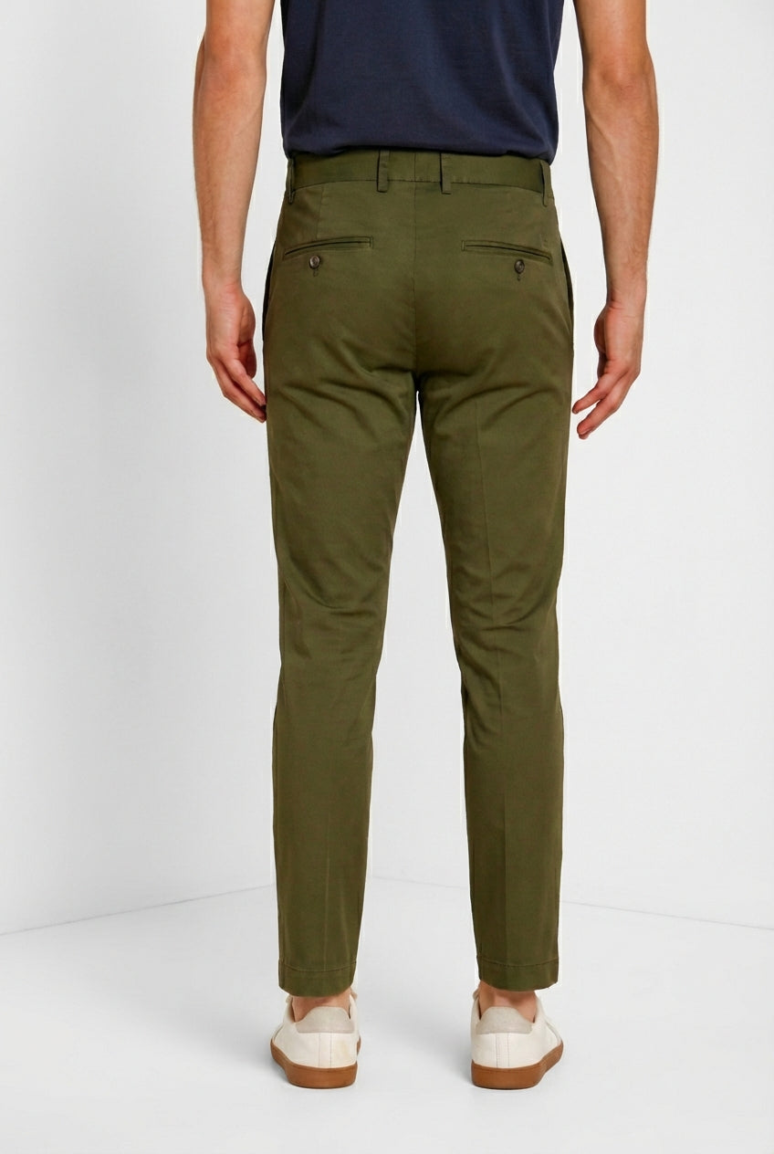 Milano pantalone chino uomo in gabardina stretch extra slim fit ①