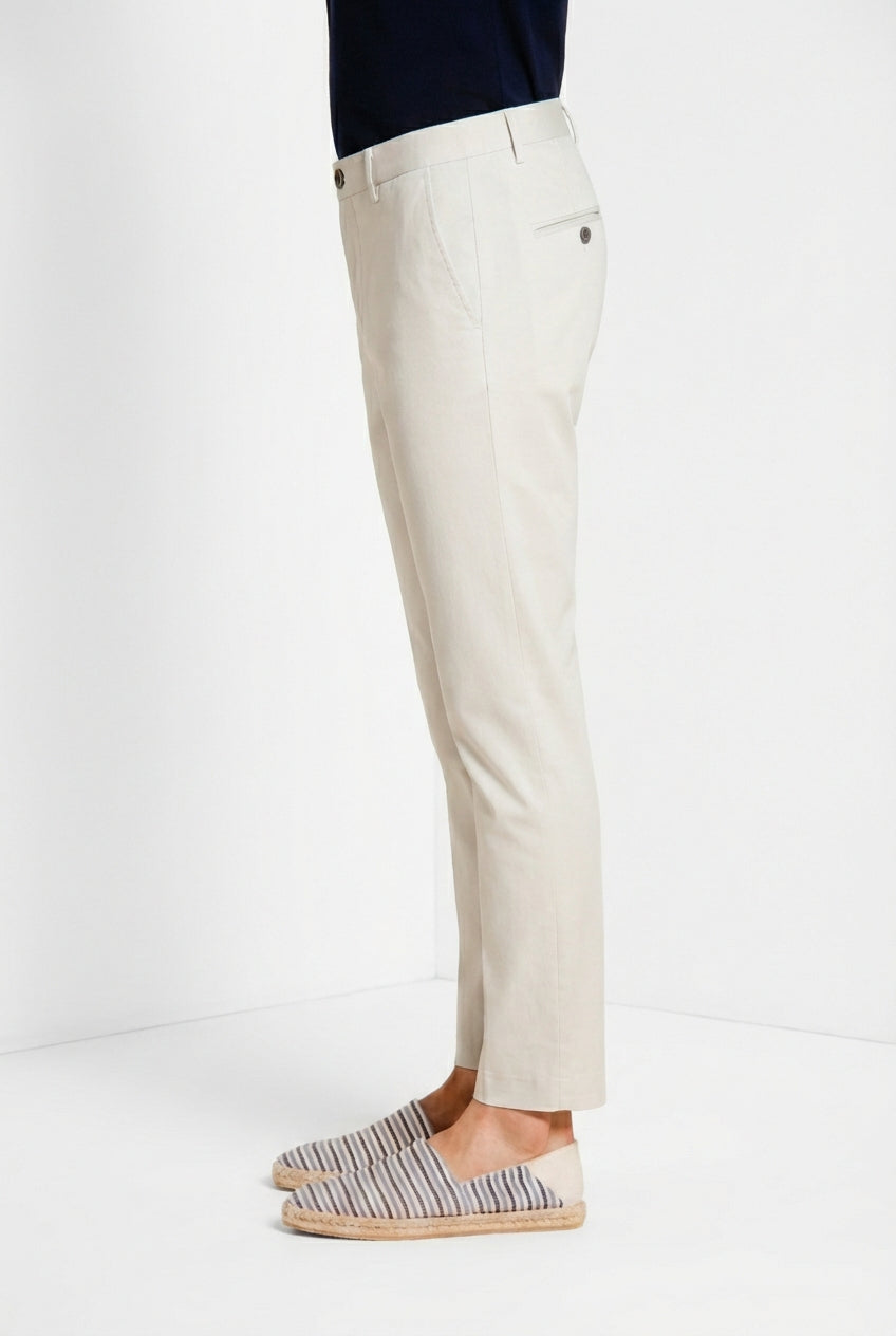 Milano pantalone chino uomo in gabardina stretch extra slim fit ①