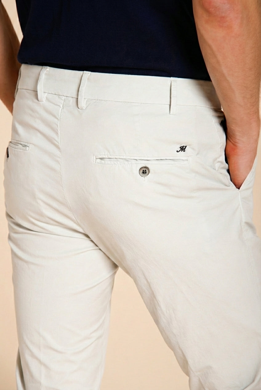 Milano pantalone chino uomo in gabardina stretch extra slim fit ①
