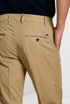 Milano pantalone chino uomo in gabardina stretch extra slim fit ①