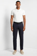 Dettaglio vita pantalone chino uomo Milano Mason's blu notte in gabardina stretch SS26