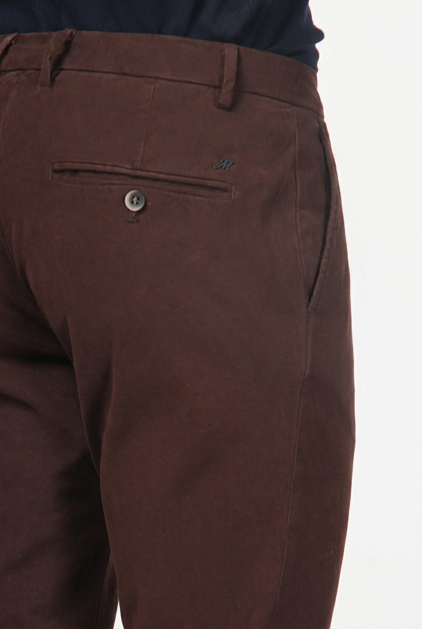 Milano pantalone chino uomo in gabardina stretch extra slim fit ①