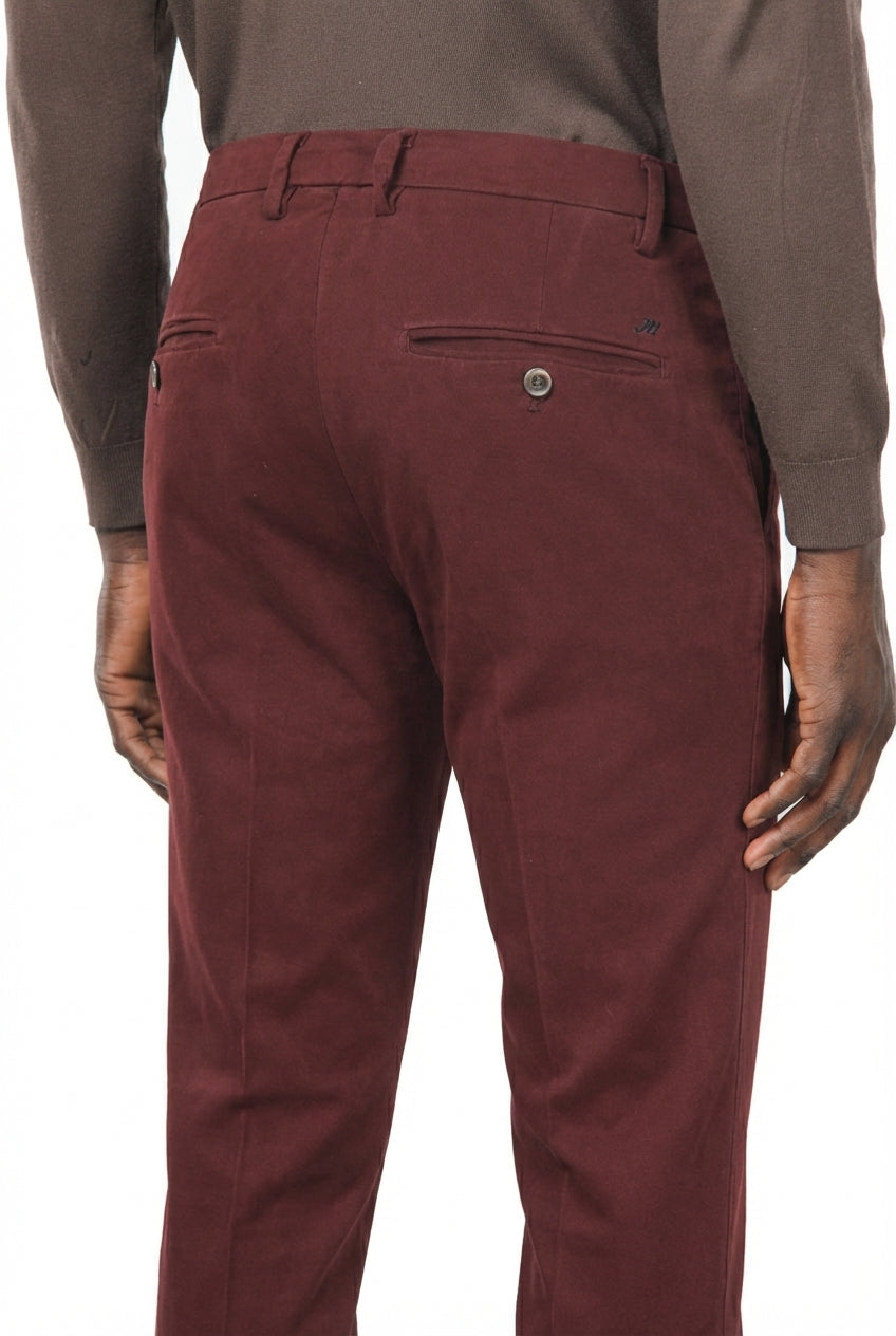 Milano pantalone chino uomo in gabardina stretch extra slim fit ①