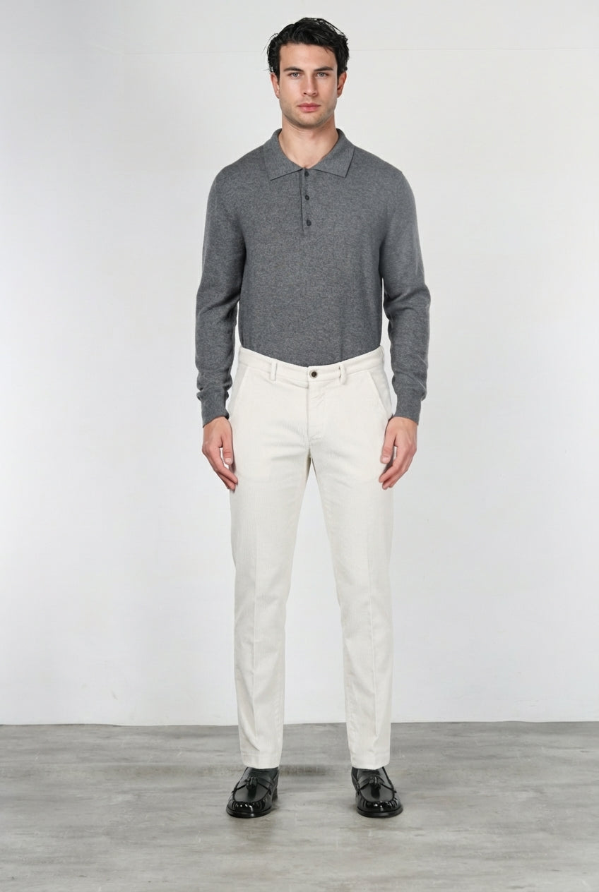 Milano pantalone chino uomo in velluto 500 righe extra slim fit ①