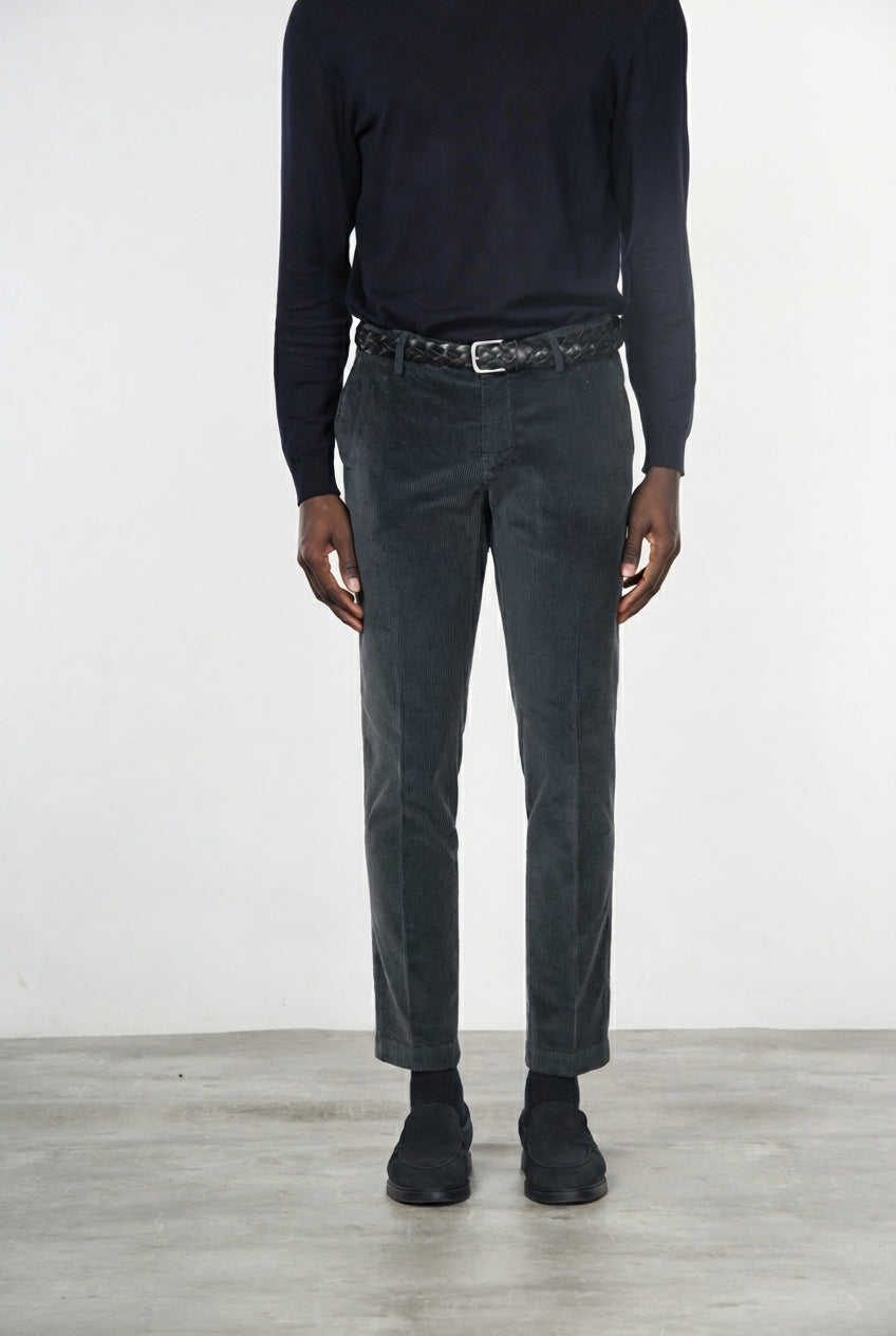Milano pantalone chino uomo in velluto 500 righe extra slim fit ①