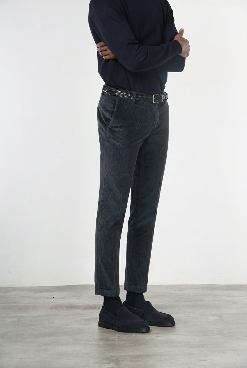 Milano pantalone chino uomo in velluto 500 righe extra slim fit ①