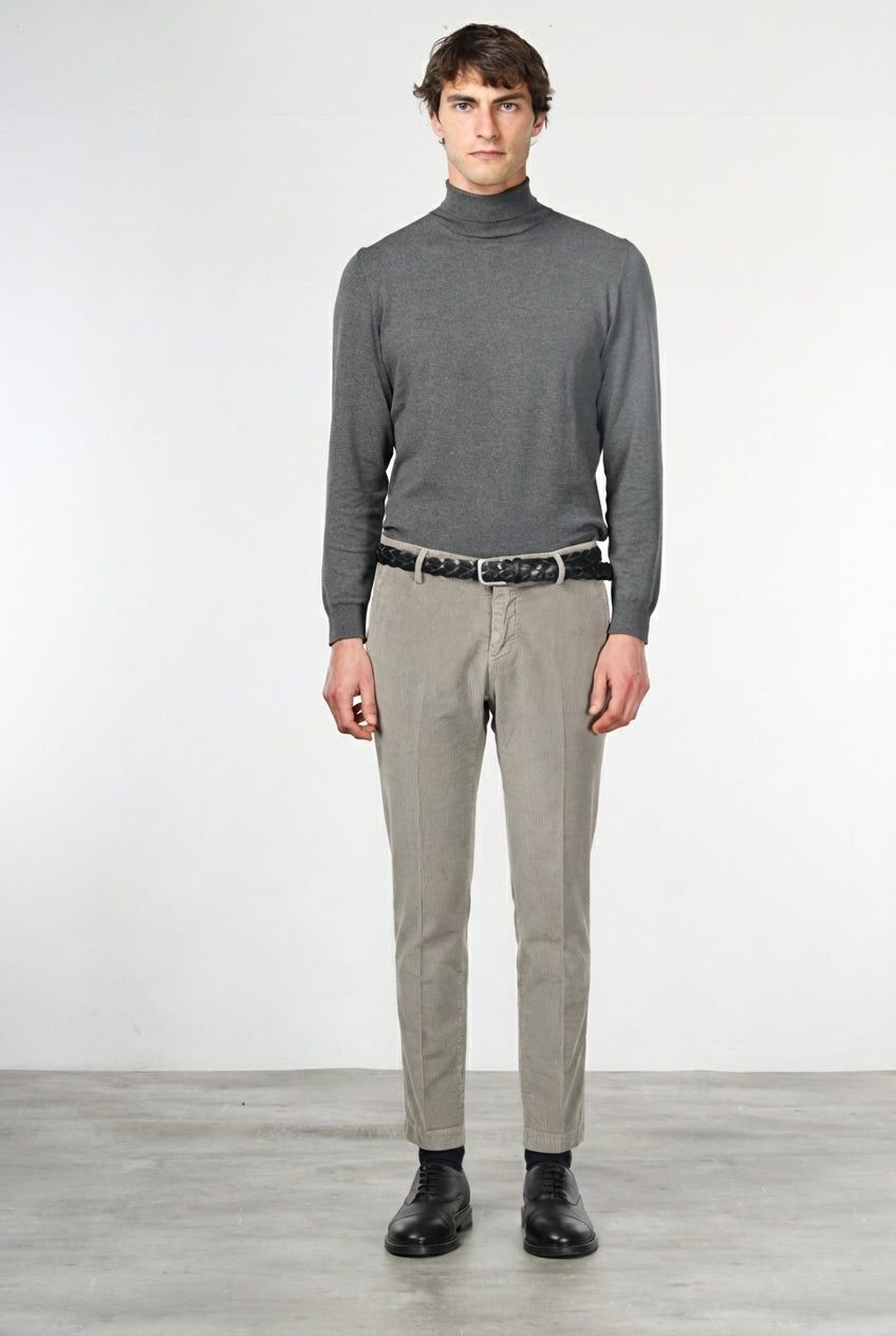 Milano pantalone chino uomo in velluto 500 righe extra slim fit ①