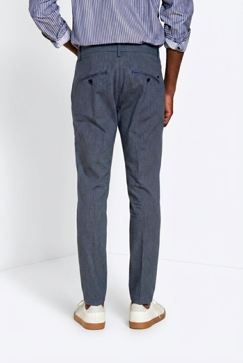 Osaka pantalone chino uomo in gessato fine carrot fit