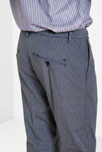 Osaka pantalone chino uomo in gessato fine carrot fit
