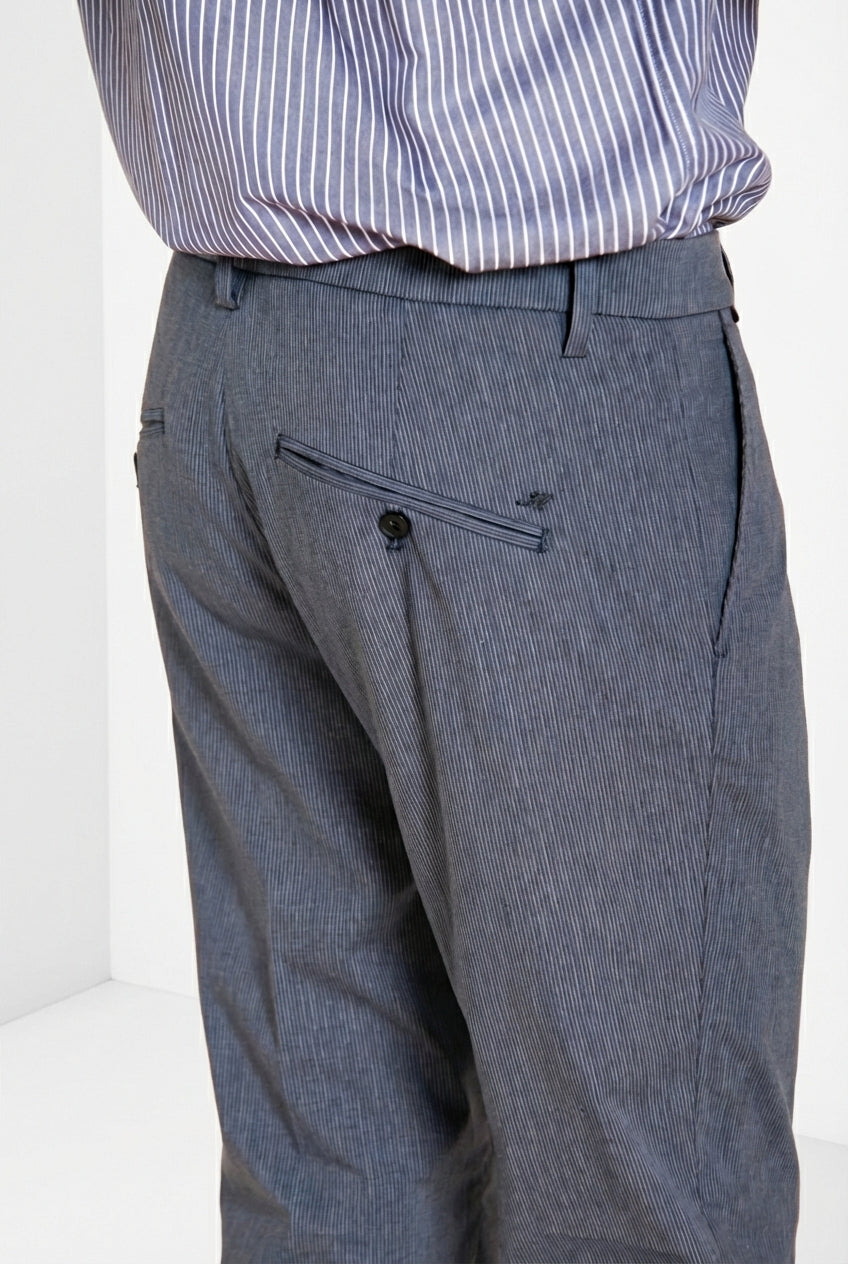 Osaka pantalone chino uomo in gessato fine carrot fit