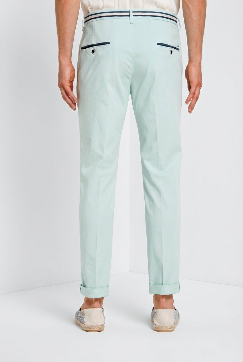 Torino Summer pantalon chino homme en twill de coton et lyocell slim fit