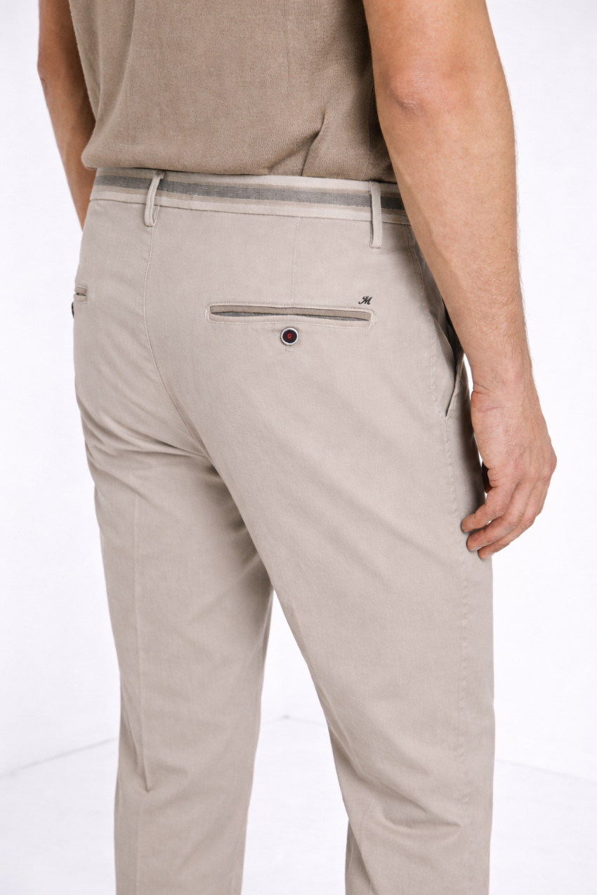 Torino Summer pantalon chino homme en twill de coton et lyocell slim fit