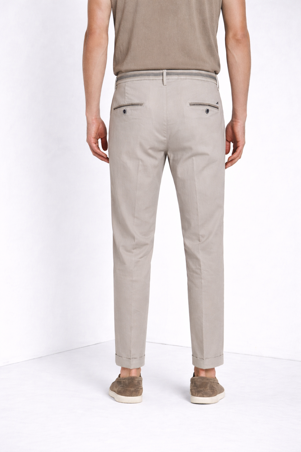 Torino Summer pantalon chino homme en twill de coton et lyocell slim fit