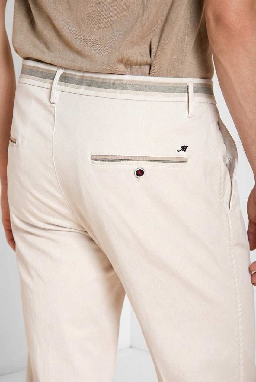 Torino Summer pantalon chino homme en twill de coton et lyocell slim fit