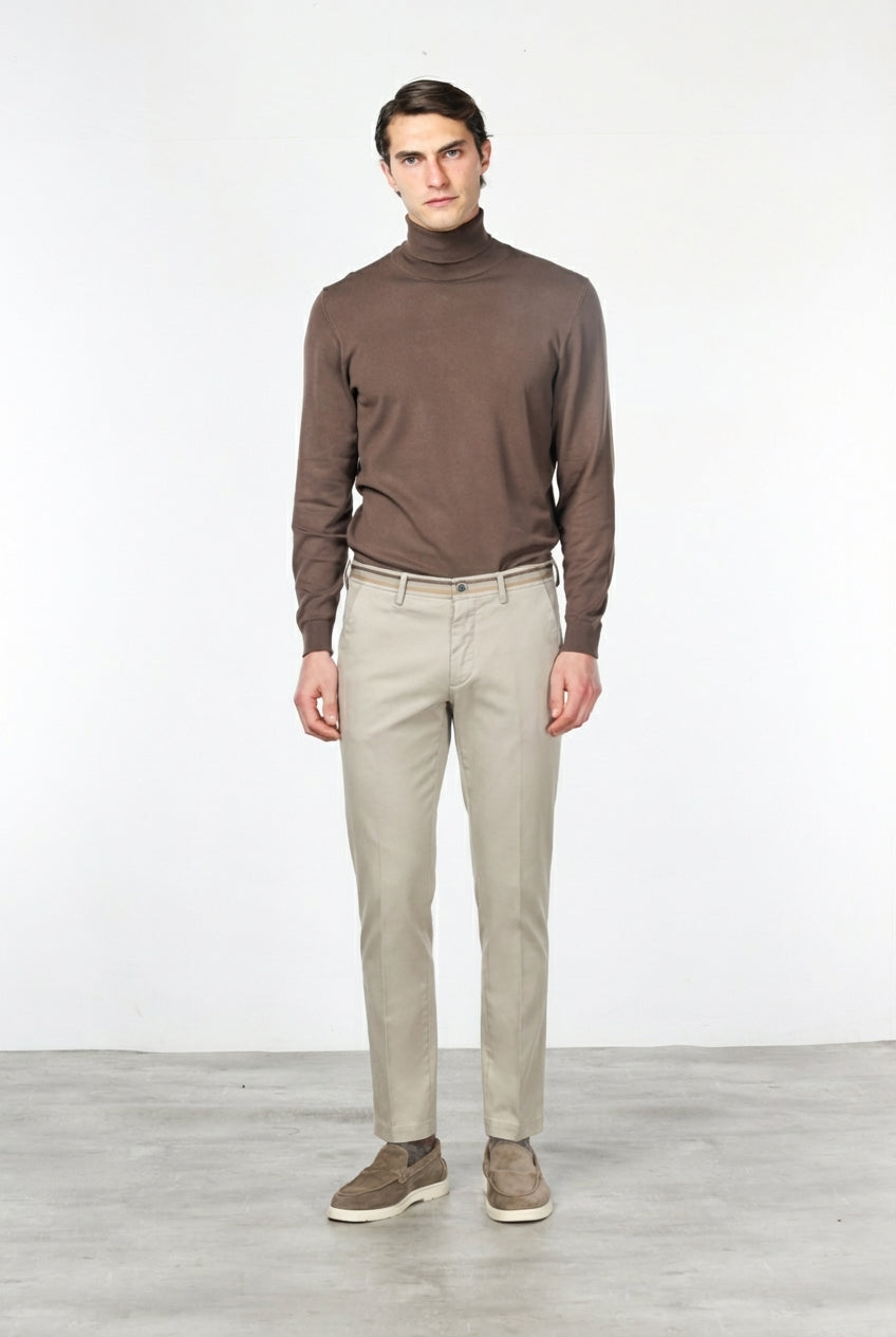 Torino Winter pantalone chino uomo in gabardina stretch slim fit
