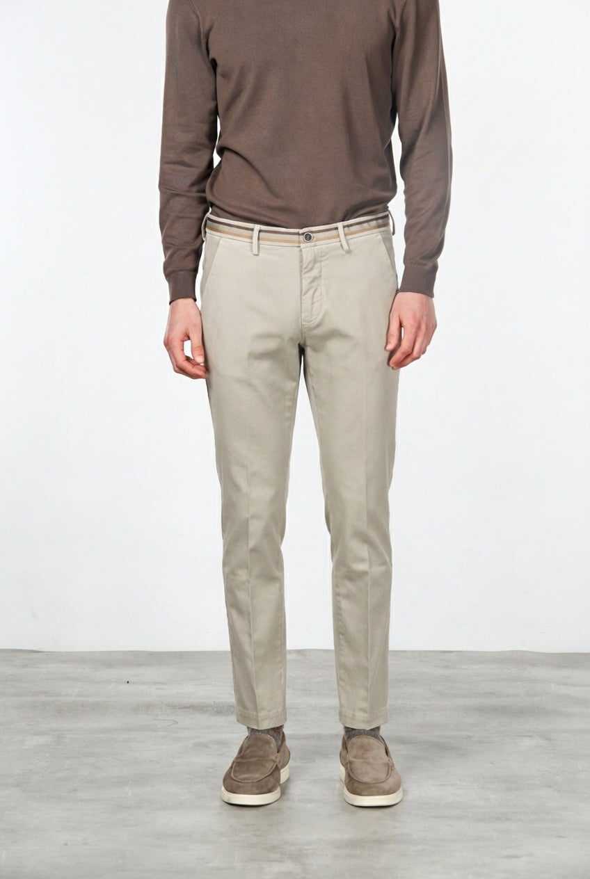 Torino Winter pantalone chino uomo in gabardina stretch slim fit