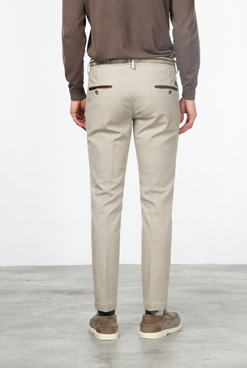 Torino Winter pantalone chino uomo in gabardina stretch slim fit