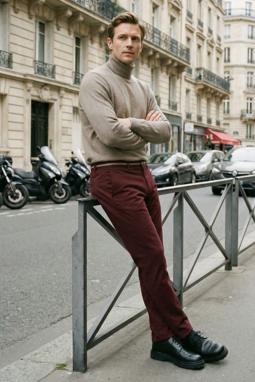 Torino Winter pantalon chino homme en gabardine stretch slim fit

