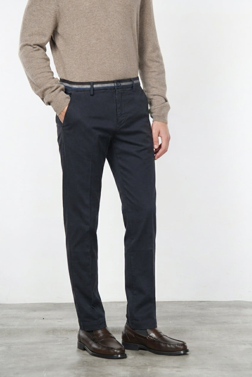 Torino Winter pantalone chino uomo in gabardina stretch slim fit