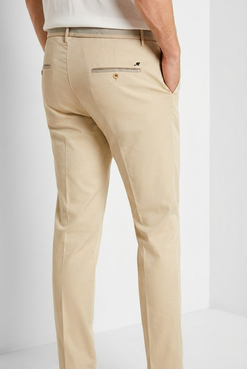 Torino University pantalon chino homme en satin stretch slim fit