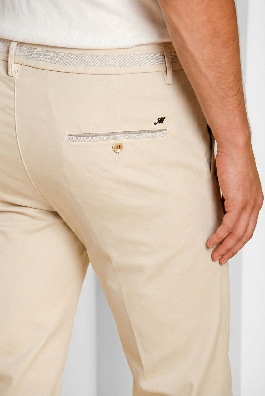 Torino University pantalon chino homme en satin stretch slim fit