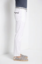 Torino Elegance pantalone chino uomo in tricotina fine di cotone e lyocell slim fit