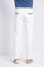 Torino Elegance pantalon chino homme en tricotine fine de coton et lyocell slim fit