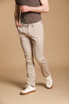 Torino Herren-Chinohose aus Baumwoll-Leinen-Twill Slim Fit