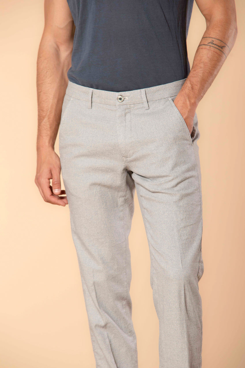 Milano Herren Chino-Hose aus gemustertem Baumwollmouliné mit Mikromuster Extra Slim Fit
