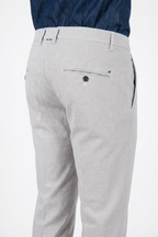 Torino pantalon chino homme en micro-motif pied-de-poule teint en fil bleu slim fit