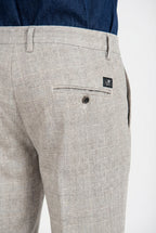 Torino pantalon chino homme imprimé Prince de Galles avec fil foncé slim fit