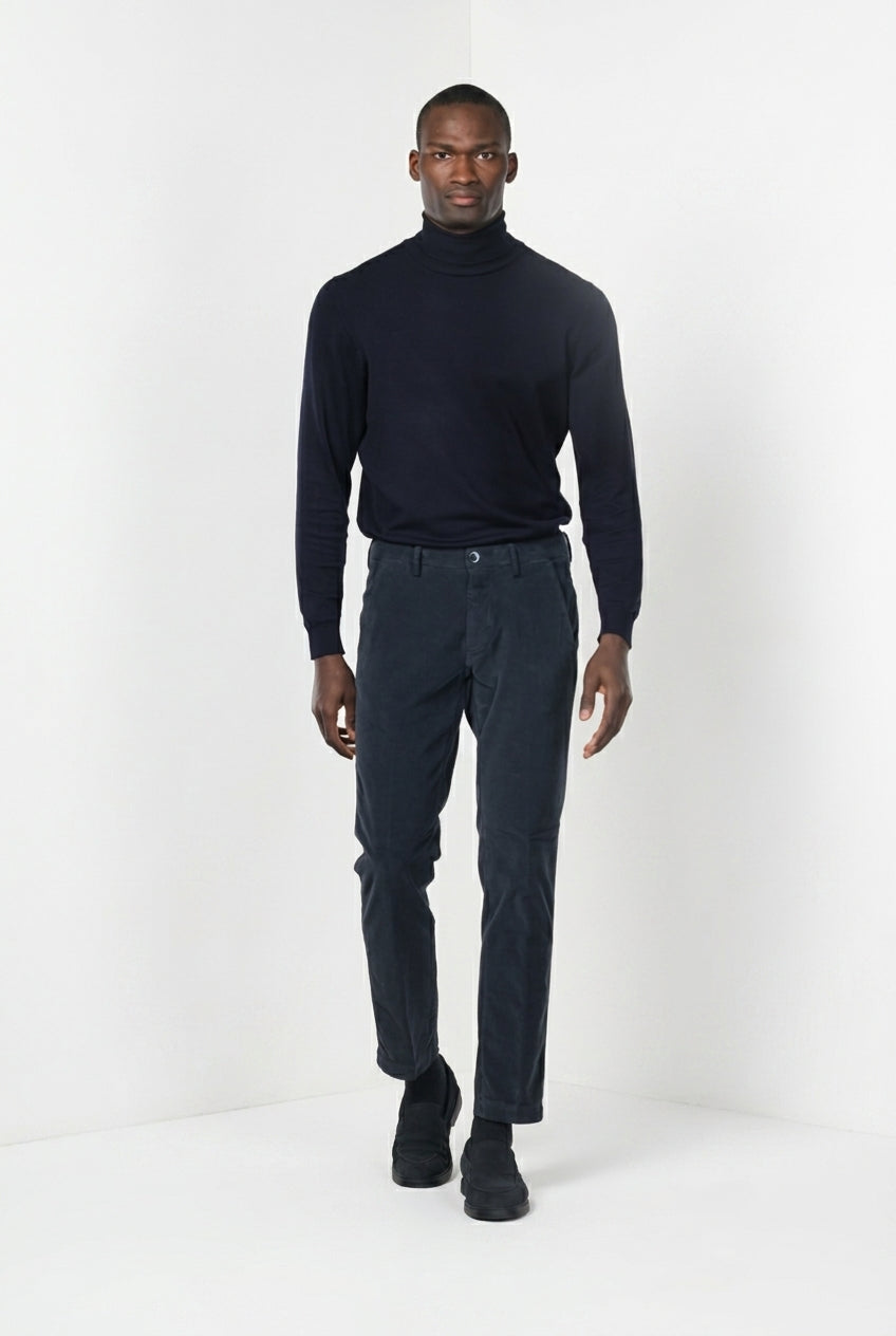 Torino pantalone chino uomo in velluto 1000 righe slim fit ①