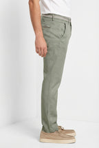 Torino Oxford pantalone chino uomo in twill di lino e cotone slim fit