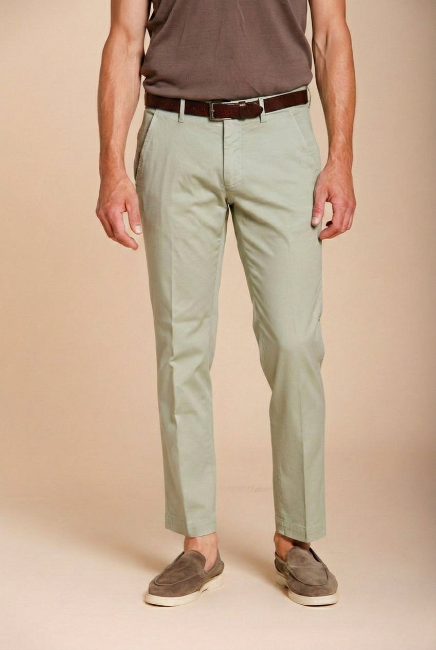 Torino Flex pantalone chino uomo in gabardina stretch slim fit ①