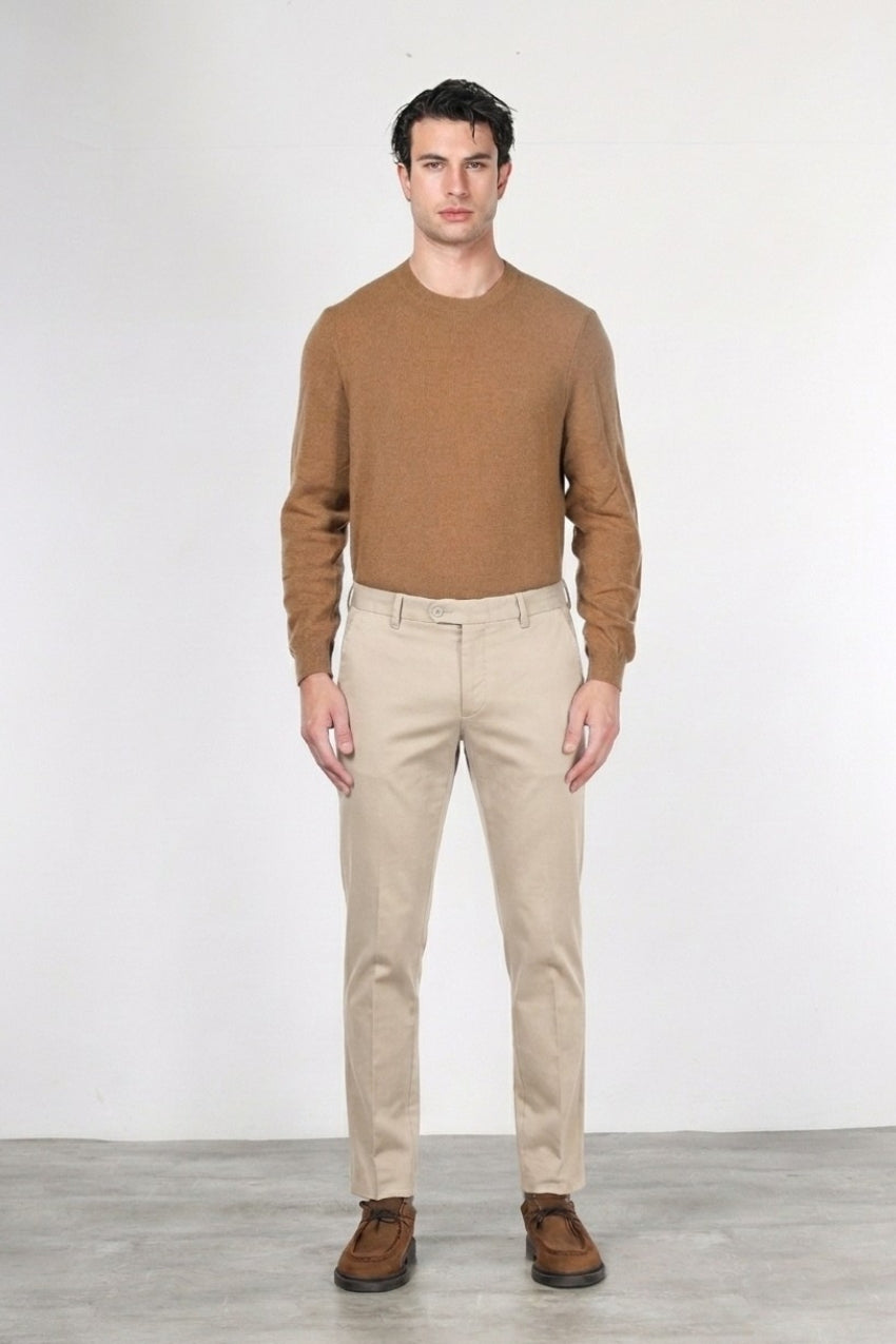Torino Flex pantalón chino de hombre en raso slim fit ①
