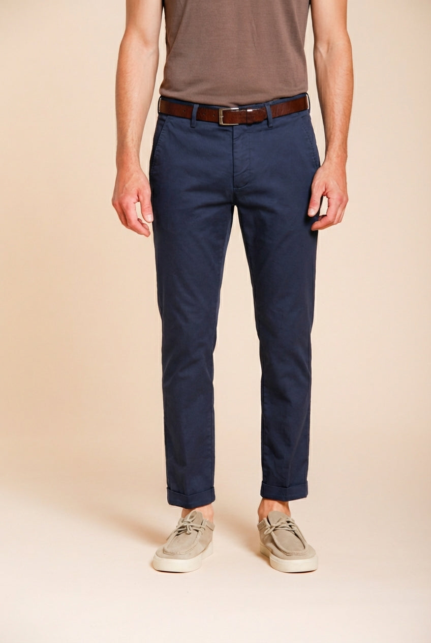 Torino Flex pantalone chino uomo in gabardina stretch slim fit ①