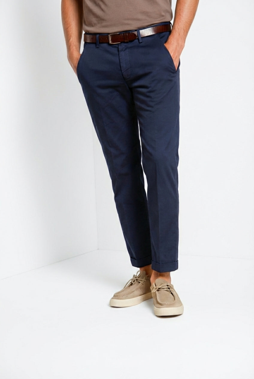 Torino Flex pantalon chino homme en gabardine stretch slim fit ①