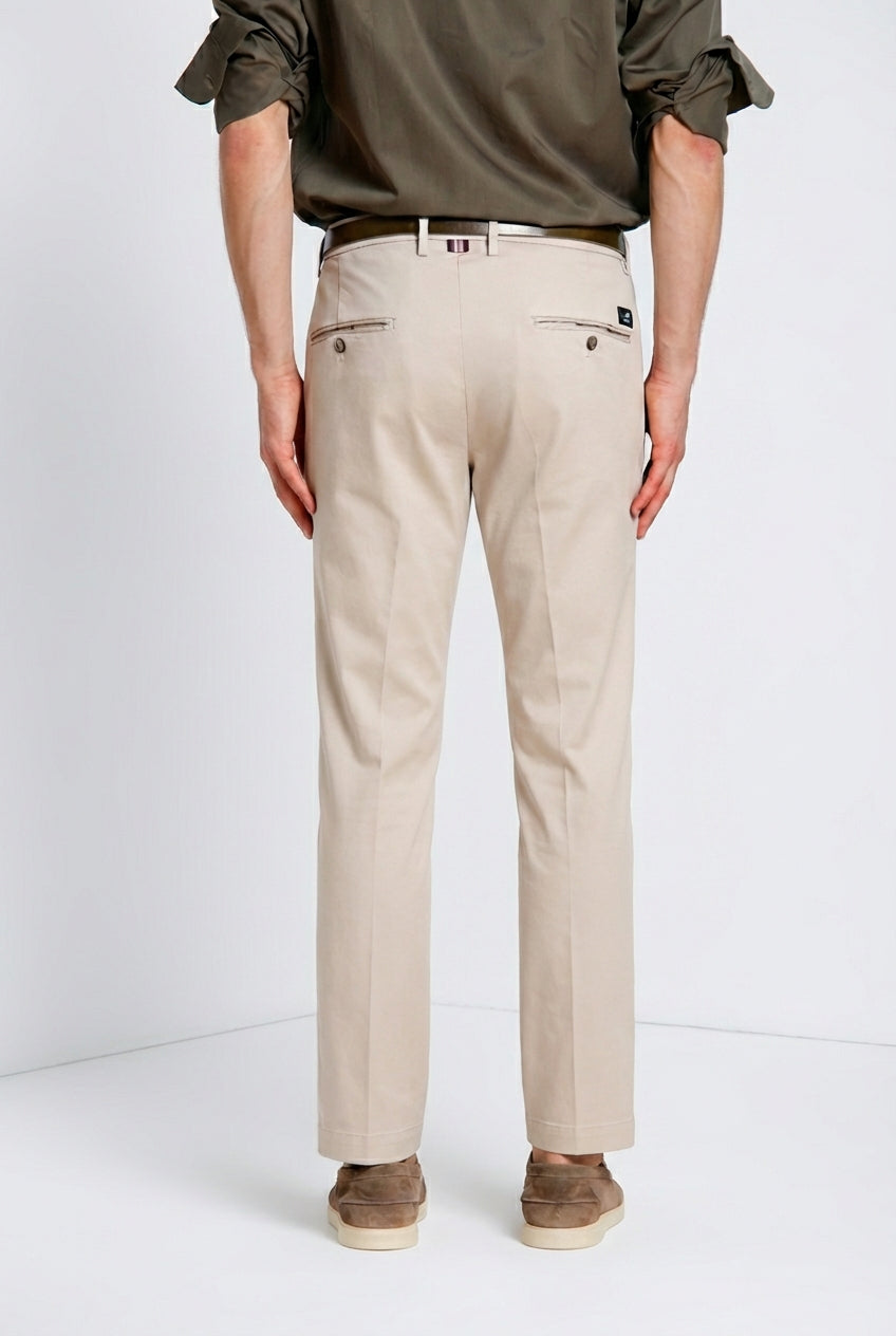 Torino Flex pantalone chino uomo in gabardina stretch slim fit ①