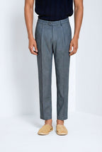 Torino 1 Pinces Flex pantalone chino uomo in occhio di pernice di cotone Prestige slim fit