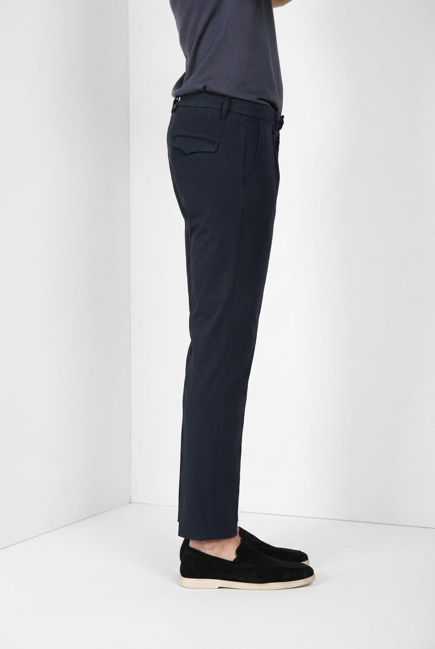 Torino 1 Pinces Flex pantalone chino uomo in gabardina super stretch slim fit