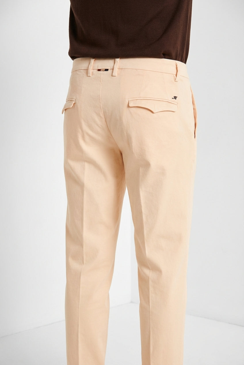 Torino 1 Pinces Flex pantalone chino uomo in gabardina super stretch slim fit