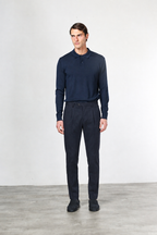 Torino 1 Pinces Flex pantalone chino uomo in twill di cotone e cashmere slim fit