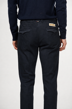 Torino 1 Pinces Flex pantalone chino uomo in twill di cotone e cashmere slim fit