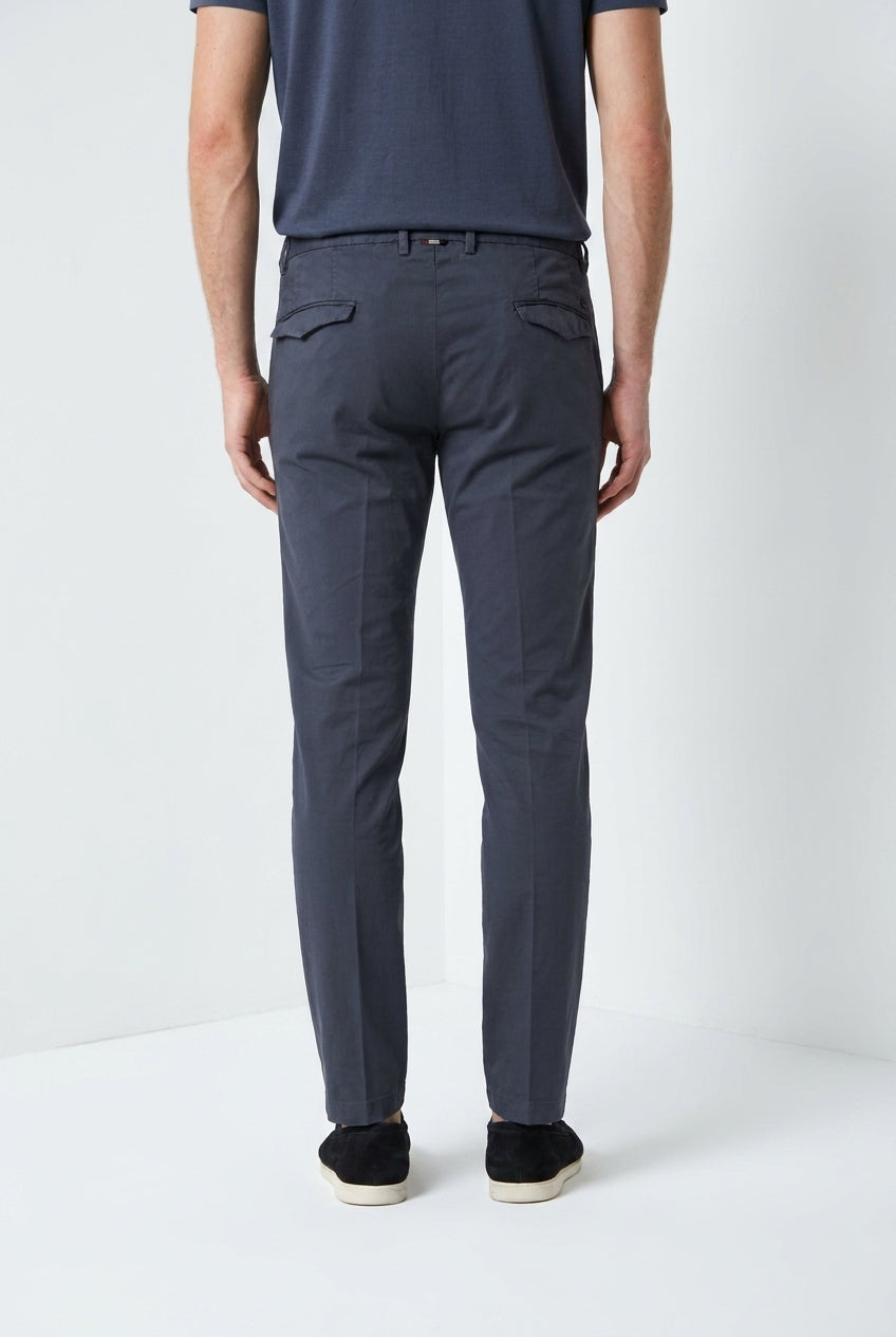 Torino City Icon Flex pantalone chino uomo in cavallery di cotone e lino stretch slim fit