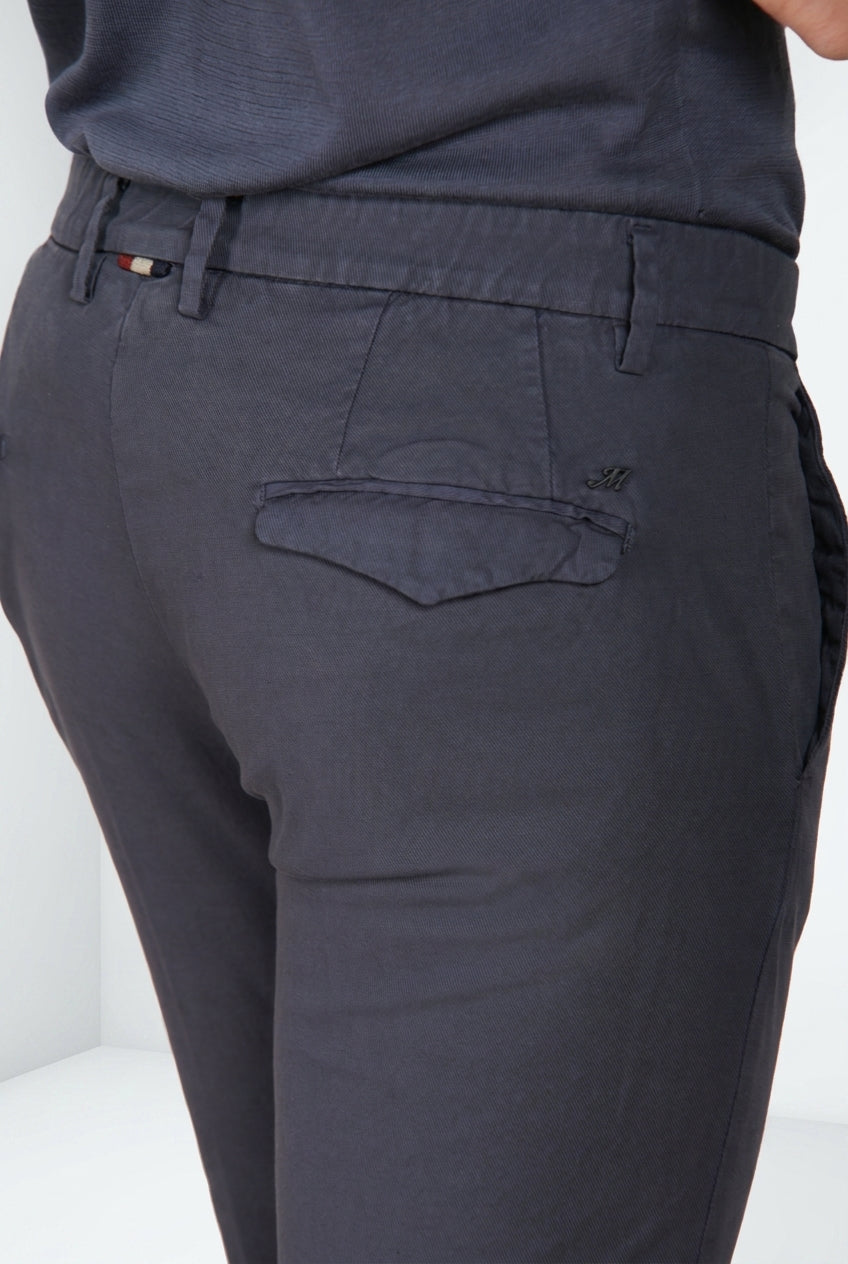 Torino City Icon Flex pantalón chino hombre en cavallery de algodón y lino stretch slim fit