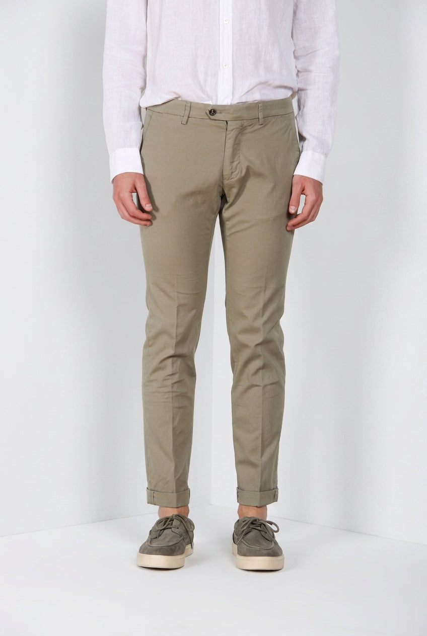 Torino City Icon Flex pantalone chino uomo in cavallery di cotone e lino stretch slim fit