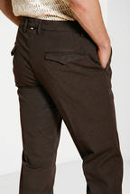 Torino City Icon Flex pantalone chino uomo in cavallery di cotone e lino stretch slim fit