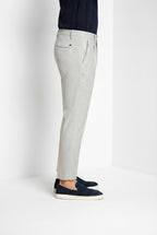 Torino City 1 Pinces pantalone chino uomo in microfantasia pied de poule tinto filo slim fit