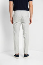 Torino City 1 Pinces pantalone chino uomo in microfantasia pied de poule tinto filo slim fit